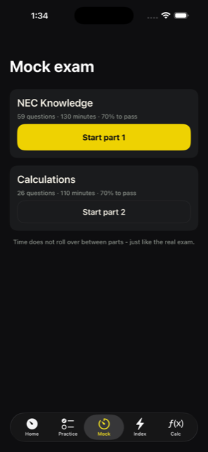 WattPrep timed mock exam screen
